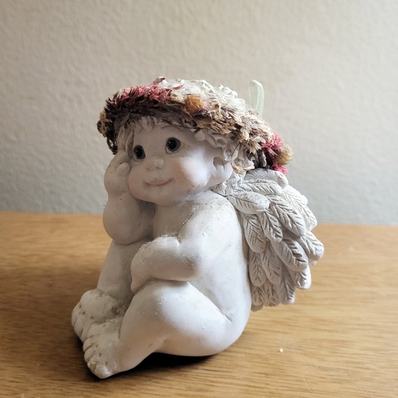 Charming Dreamsicle Angel Figurine with Colorful Headband - Picture 2 of 3